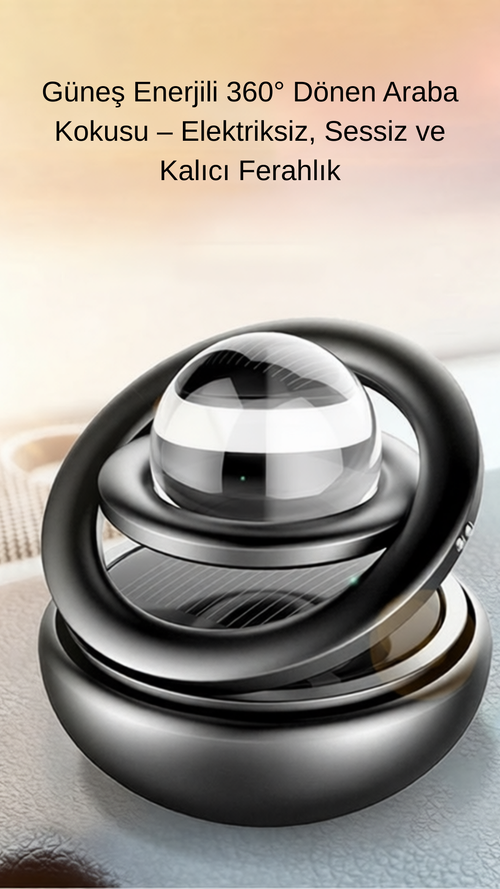 360° Solar Panelli Araba Kokusu – Havacılık Standardı Alüminyum Gövde, Doğal Esans