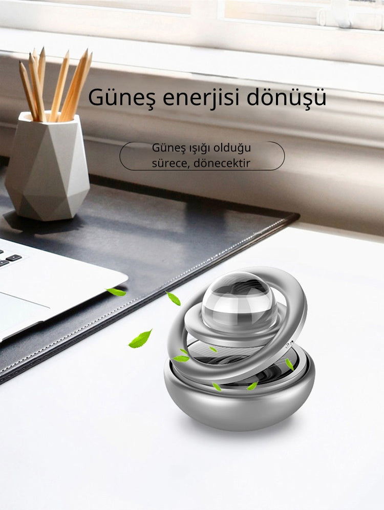 360° Solar Panelli Araba Kokusu – Havacılık Standardı Alüminyum Gövde, Doğal Esans