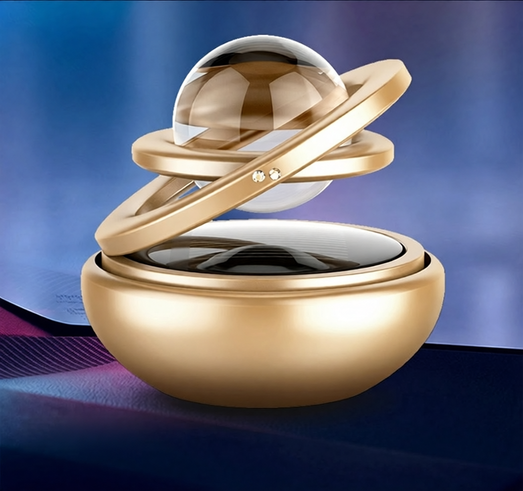 360° Solar Panelli Araba Kokusu – Havacılık Standardı Alüminyum Gövde, Doğal Esans