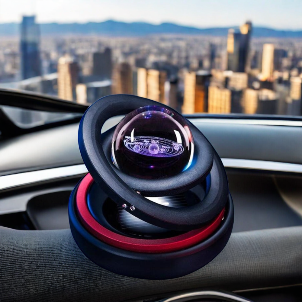 360° Solar Panelli Araba Kokusu – Havacılık Standardı Alüminyum Gövde, Doğal Esans